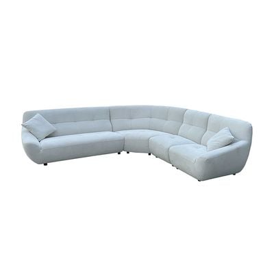 Artemio 5-Seater Sectional Fabric Corner Sofa - Milky White